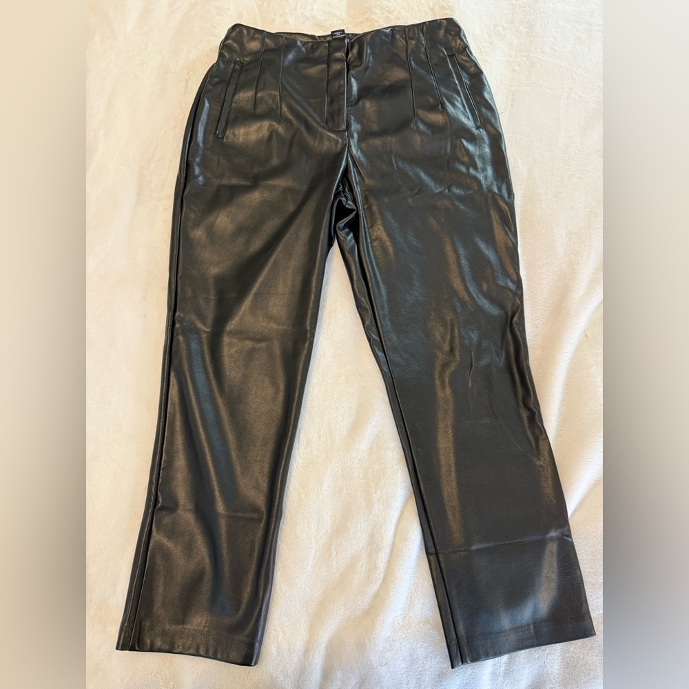 Rachel Zoe Black Faux Leather Trousers.